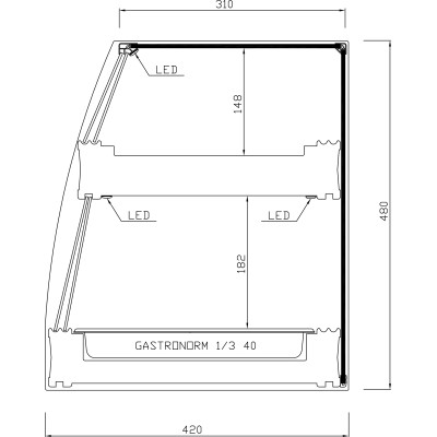 REMOTE GROUP DOUBLE CHILLED DISPLAY CABINET DB F