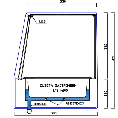 VITRINE CHAUDE POUR PLATS À EMPORTER CAL13