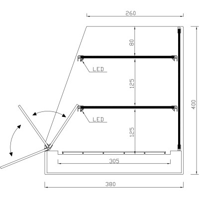 VITRINE RÉFRIGÉRÉE À PLATEAU PLAT TR 3