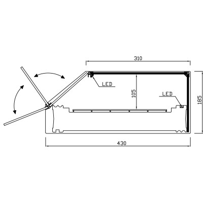 FLAT TRAY CHILLED DISPLAY CABINET MAR-RCT (Grills)