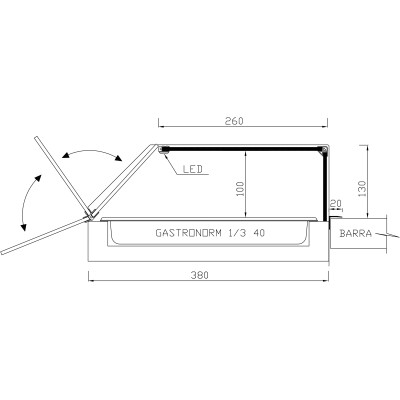 VITRINE RÉFRIGÉRÉE À PLATEAU PLAT PRÊTE À ENCASTRER AU COMPTOIR CST FR