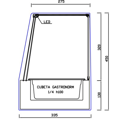 CHILLED DISPLAY CASE FOR TAKEOUT MEALS FCL 14
