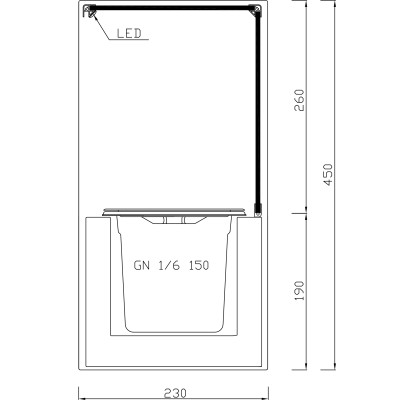VITRINE RÉFRIGÉRÉE POUR INGRÉDIENTS ING 1/6 CR