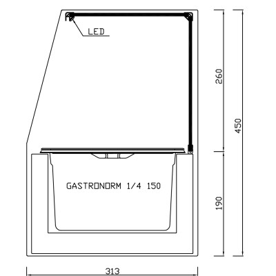 CHILLED DISPLAY CABINETS FOR INGREDIENTS ING 1/4 CR