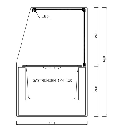 CHILLED DISPLAY CABINETS FOR INGREDIENTS PZ 1/4 CR